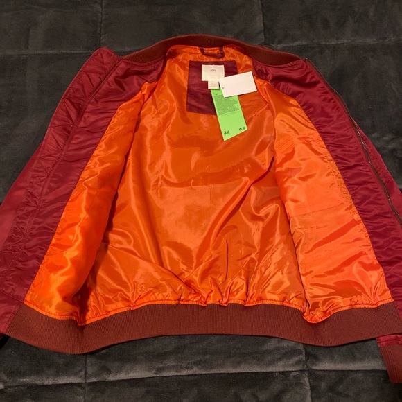 H&M Red Bomber Jacket - Picture 2 of 3